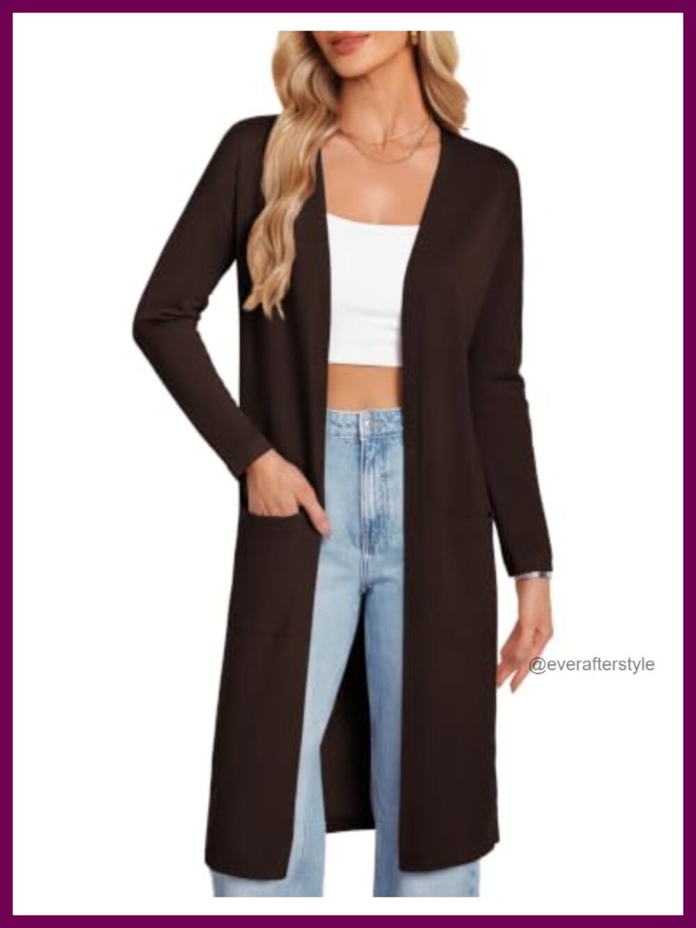 Lightweight Open Front Long Cardigan Sweater Knit V-Neck Casual Layer
